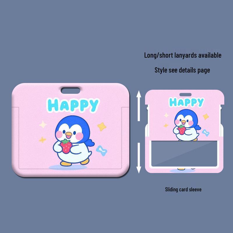 Cute Penguin Card Holder for Student ID, Work Badge, Meal Card & Bus Pass