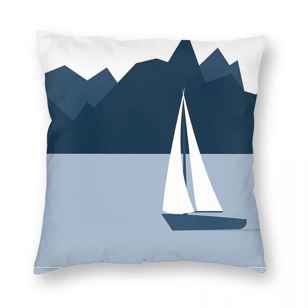 Pacific Northwest Sailboat Pillowcase Polyester Linen Velvet Creative Zip Decor Home x