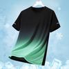 Nova Camiseta de Manga Curta de Gelo-Seda de Secagem Rápida para Homens e Mulheres Verão Leve Malha Toque Fresco Esportiva Top com Cor Gradiente
