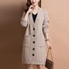 Autumn V-neck Long Cardigan Sweater Jacket Women Knitwear Ladies Long Sleeve Casual Loose Sweater Coat Female Tops