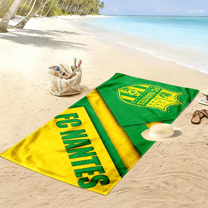 FC Nantes Print Beach Towel, Large Soft Quick Dry Towel for Beach Camping Swimming