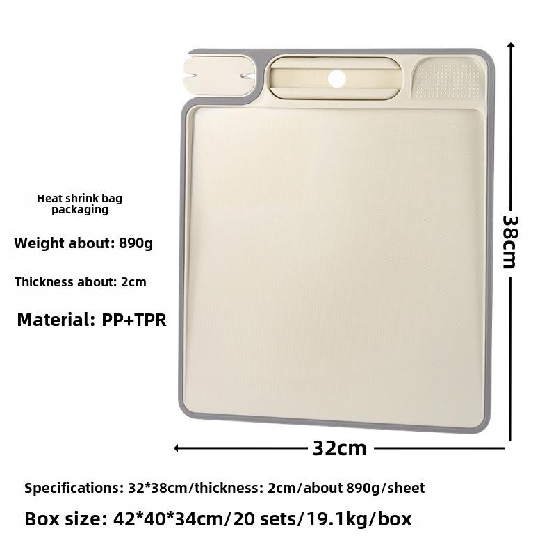 FDA-Approved Wheat Straw Plastic Double-Sided Cutting Board for Meat, Vegetables, and Fruits
