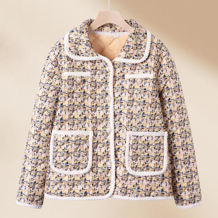 Mutter Baumwollgepolsterter Winter Damenmantel Gefüttert und Verdickt In Der Älteren Damen Baumwollgepolsterte Jacke