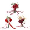 Bröllopsbuketter för Brud Brudtärna Konstgjord Fusk Silke Ros Blomma Brudbukett för Bröllop Bal Ceremoni Hemkomst Jubileum Dekor