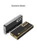Samsung Z Fold 4 Pen Slot Leather Phone Case with Electroplated Finish and Camera Protection