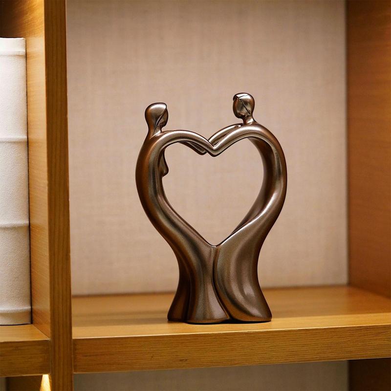 Abstrakt Par Hjärta Staty Hjärta Form Romantisk Staty Skrivbord Hand i Hand Figurer Fotografi Rekvisita Hem Inomhus Ornament För