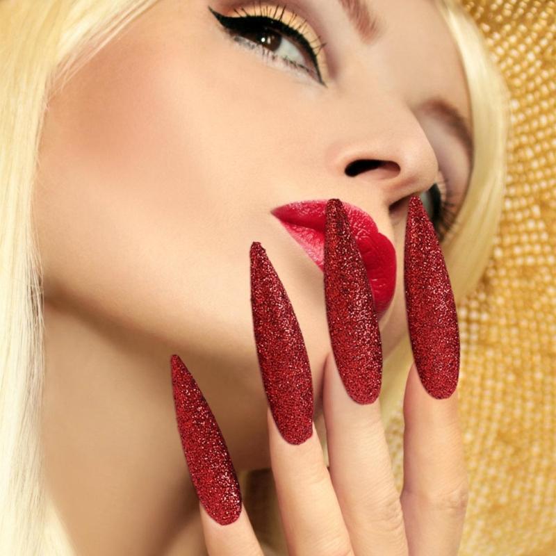 10Pcs Glittering Halloween Fingernails Halloween Claws Nails Tip Halloween Cosplay Accessories For Women Masquerade