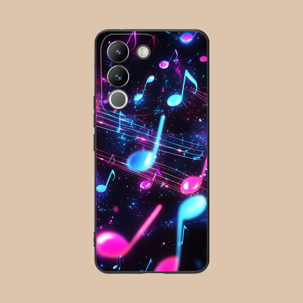 Musical Note Staff Mobile Phone Case for VIVO V60 V50 V40 V30 V29 V27 V25 V23 Pro Lite 5G Colorful Printing Cover Luxury