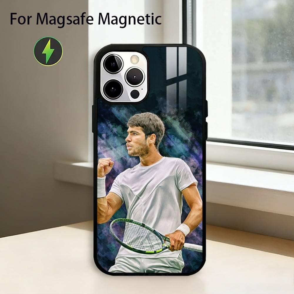 T-Tennis Carlos Alcaraz G-Garfia Phone Case For iPhone17,16,15,14,13,12,11 Plus,Pro Magnetic For Magsafe Wireless Charging