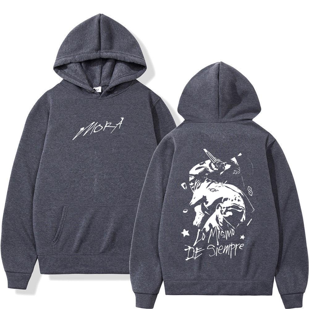 Rapper Mora Lo Mismo De Siempre Album Hoodies Men Women Fashion Hip Hop Oversized Sweatshirts High Quality Long Sleeves Pullover