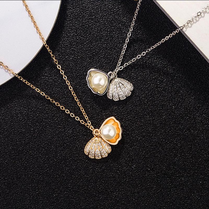 Fashion Choker Necklace Sea for Shell Pendant Necklace Gold Silver Chain Necklace for Women Mermaid Valentine Necklace