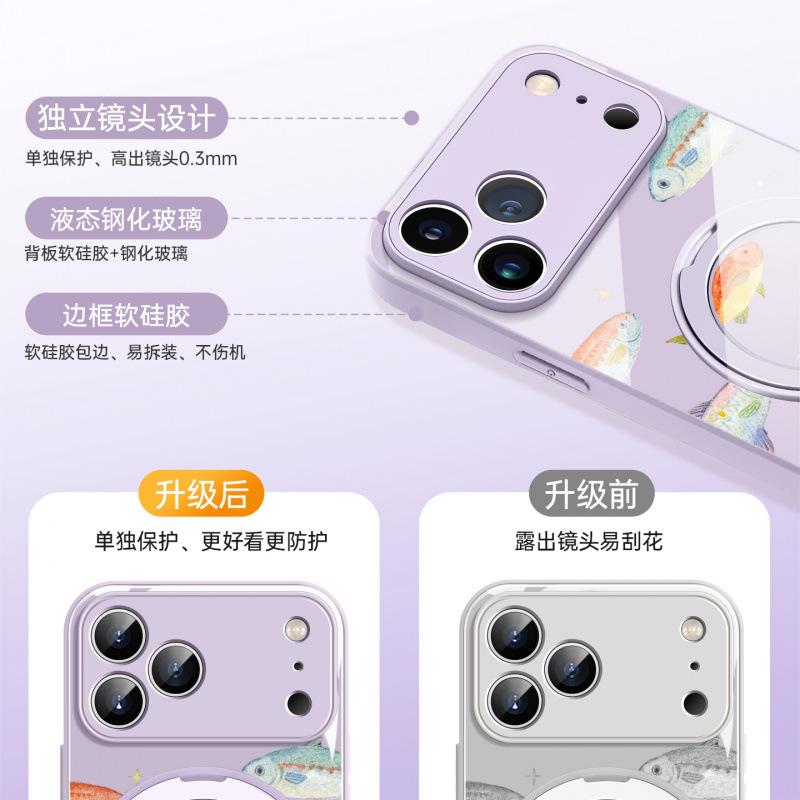Applicable to Apple 17promax mobile phone case, new iPhone14Pro case 16plus magnetic suction bracket 15pro.