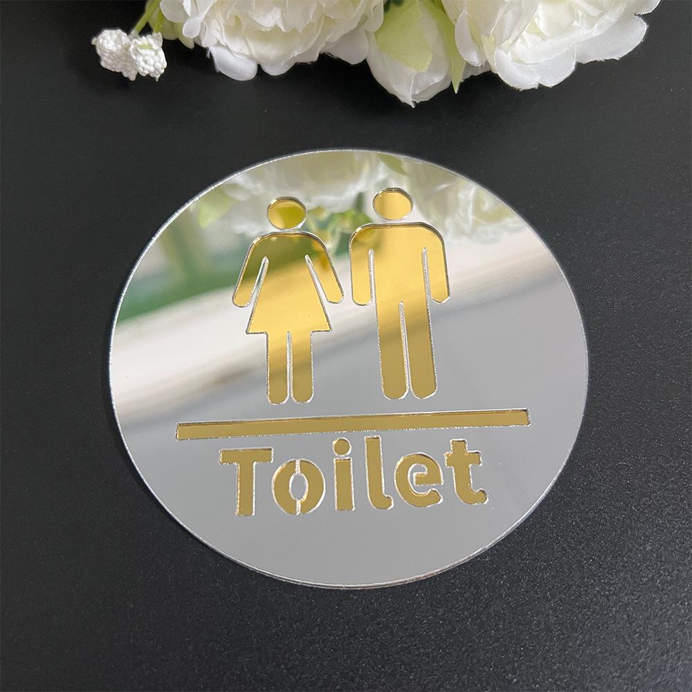 10cm Double Layer Acrylic Restroom Sign: Male & Female Mirror Toilet Sticker
