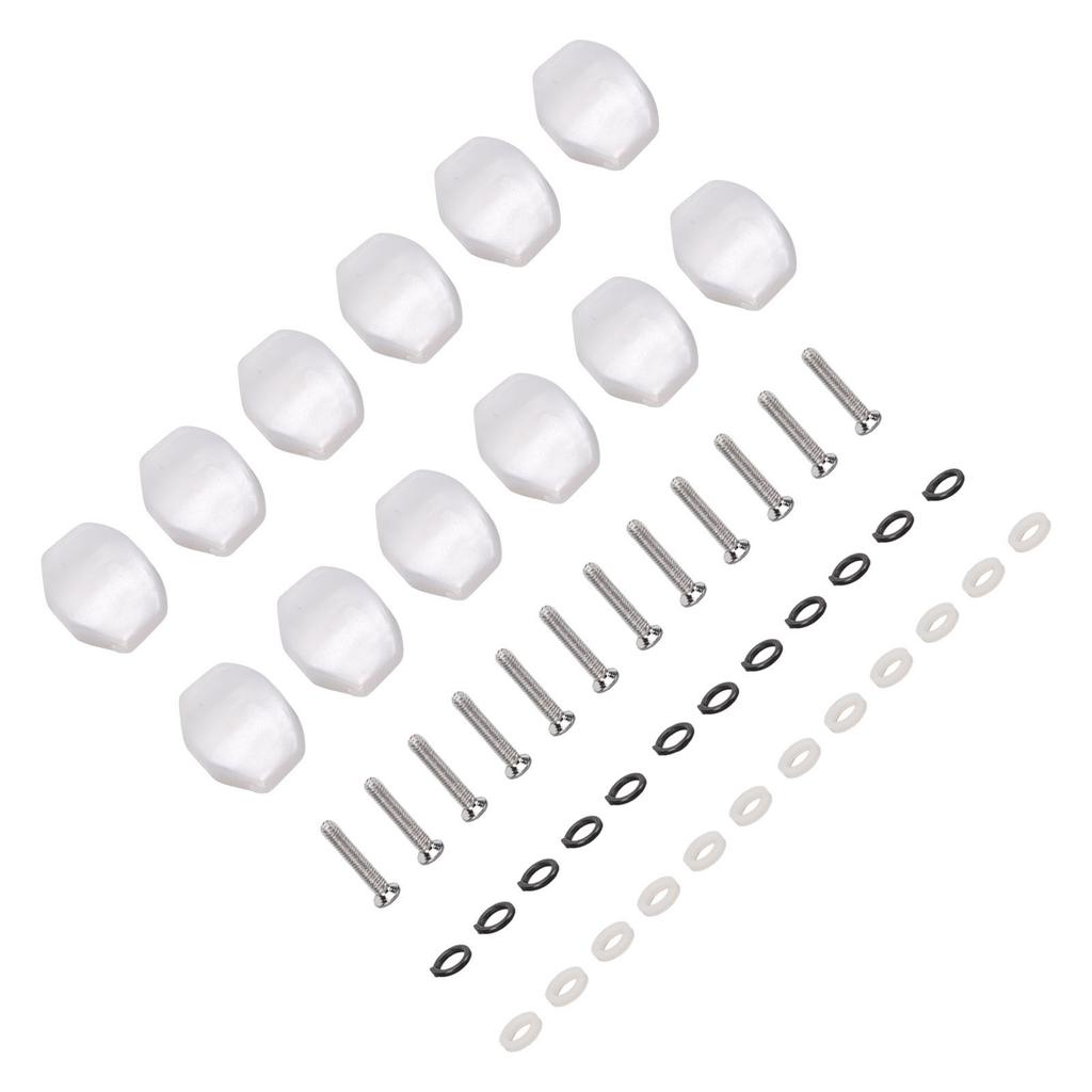12Pcs Guitar Tuning Pegs Buttons Plastic Machine Head Tuner Knobs for Folk Classical GuitarsSmall Squares