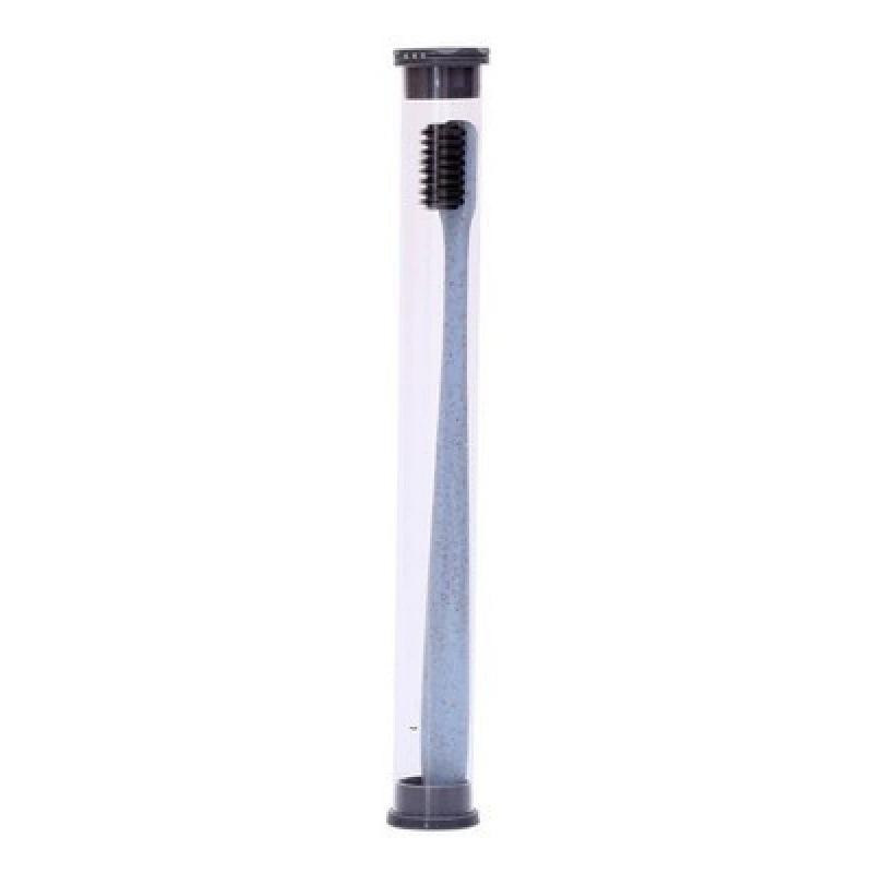 1Pc Bamboo Charcoal Toothbrush Disposable Wide Head Soft Bristle Straw Toothbrush Travel Cylinder Installation