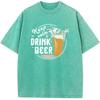 Keep Calm Drink Beer Printed Men's T-Shirt Men Women Casual Fashion Oversized T-shirt 90s Vintage Washed old T-shirt