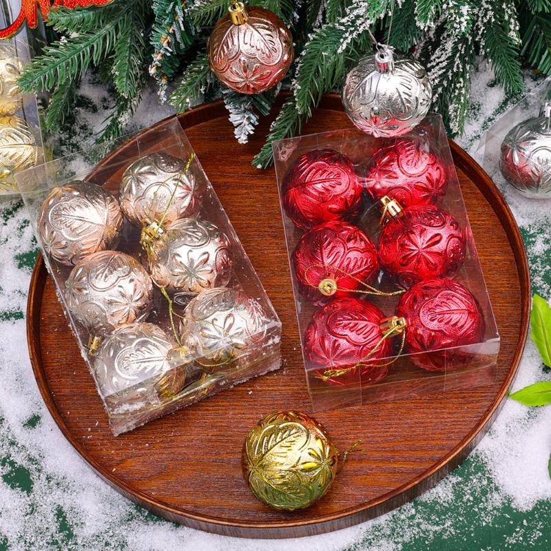 (6Pcs/pack)5cm Firework Electroplated Balls Christmas Tree Hanging Decoration Home Holiday Party New Year Gift Toy Xmas Ornament