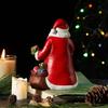 Mini Santa Claus Figurines Holding Gifts Small Resin Sculpture Home Decor