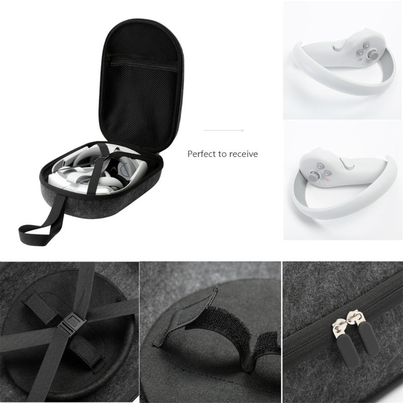 Small Traveling Box EVA Carrying Box for  4 VR Headset Box   Easy To Open Close Hard Carrying Holders