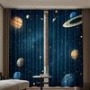 2 Pcs Cosmic planets print curtains,suitable for bedroom,living room kitchen decoration,home decoration,window decoration
