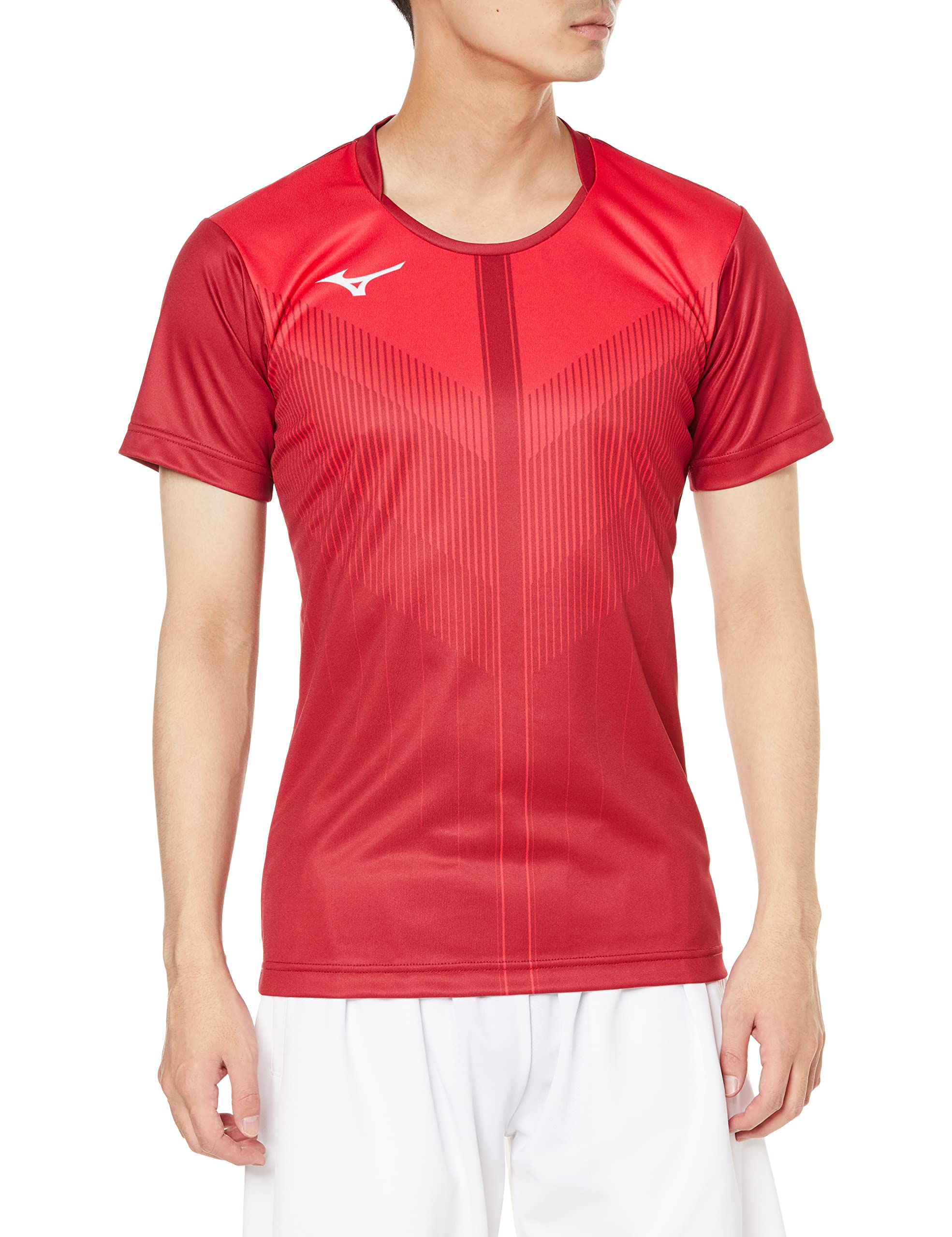Mizuno Волейбольная одежда Игровая футболка Всеяпонских игр Короткий рукав V2JA8501 Адреналиновый красный Япония Размер 2XL Соответствует японскому размеру 3L 4900₽