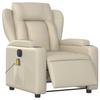 Electric Massage Chair Cream Faux Leather