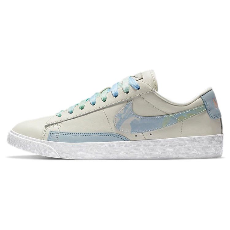 Nike Blazer Syntetisk Lær Lav Topp Skatesko Dame Sneaker Blå Hvit CZ8688-146