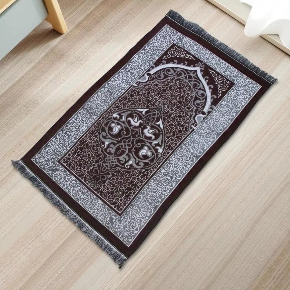 New Foldable Prayer Rug Rectangle Washable Living Room Rug with Tassel Non-slip Islamic Prayer Mat