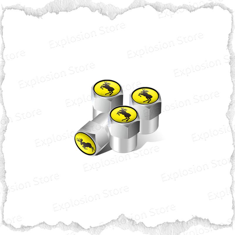 4pcs Swedish Flag/Prancing Moose Emblem Car Wheel Tire Stem Air Valve Caps Covers For Volvo V40 V60 XC40 XC60 XC90 S40 S60 Decor