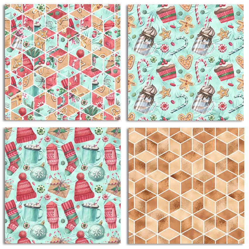 24 listů Vánoční řemeslné papírové podložky Vyřezávací raznice Art Background Origami Scrapbooking Card Making