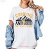 Beer Drinking Camping T Shirt And Funny Lover Outdoor Adventure Vintage Washed Stylish Graphic Unisex Streetwear Stretched