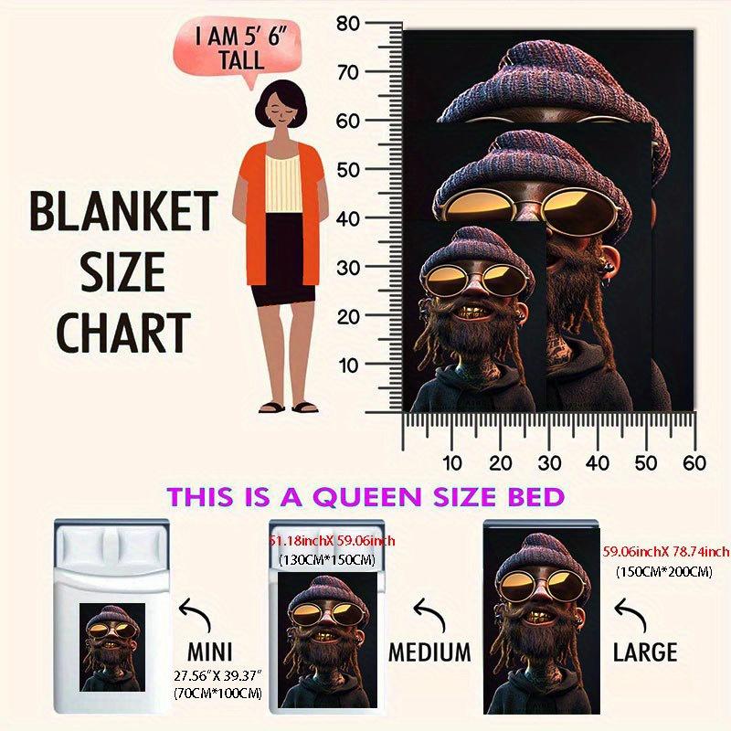 1pc Nap Blanket Camping Trip Pattern Printed Flannel Blanket Office Bed Soft and Warm Blanket Suitable for All Seasons Sofa Mult