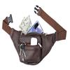 Noora Brown Leather Men Women Waist Bag Fanny Bag Travel Pouch Passport Holder