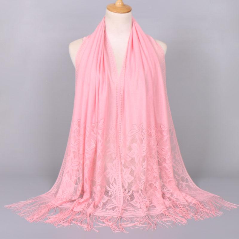 Embroidery Lace Woman'S Veils Church Tassel Long Shawls Hollow Out Muslim Woman Hijabs Elegant Party Shawl Scarves Maxi Wrap