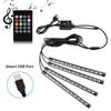 RGB Car LED Strip Lights 4 in 1 Car Interior LED Lights Car LED Footwell Lights  Car Floor Decor