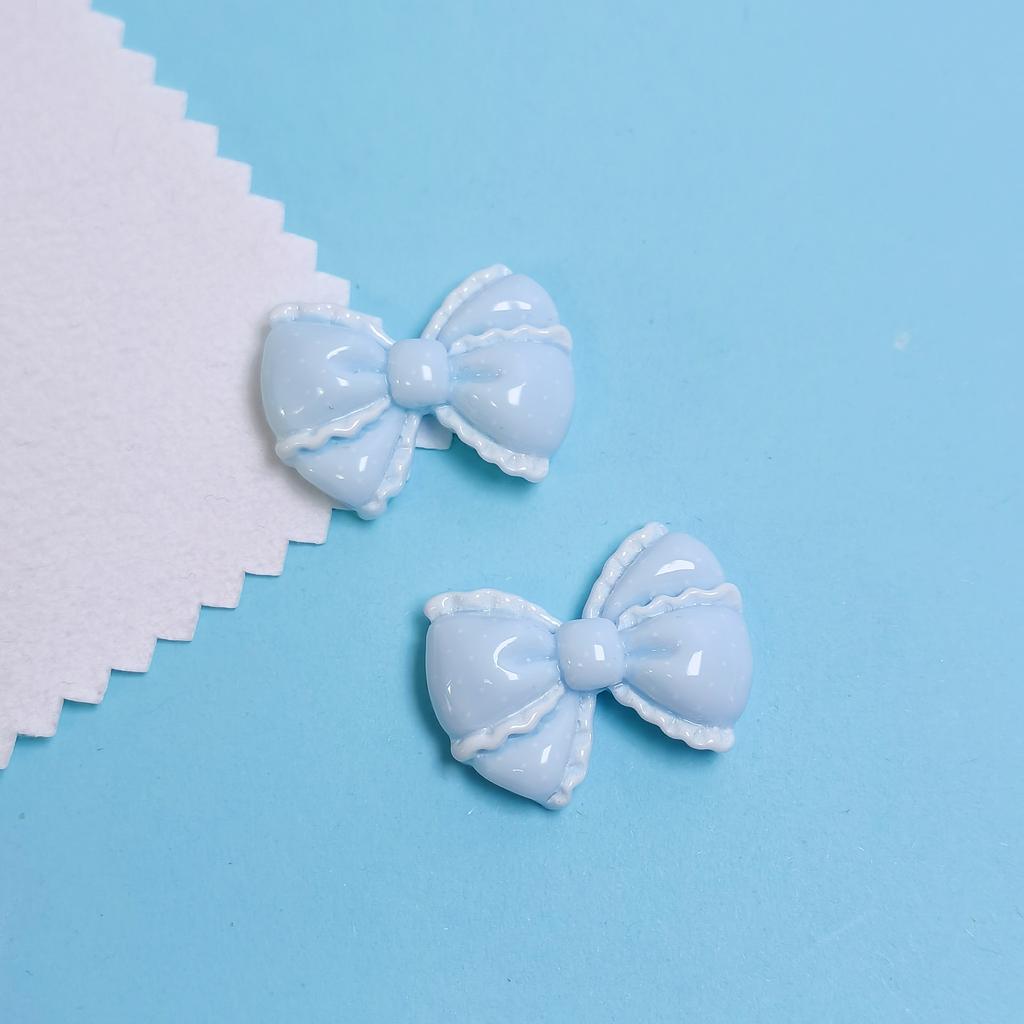 Bulk Candy Color Bow Tie Embellishments 100Pcs Colorful Bowknot Slime Beads Charms for Hair Clips Photo Frame Scrapbooking DIY