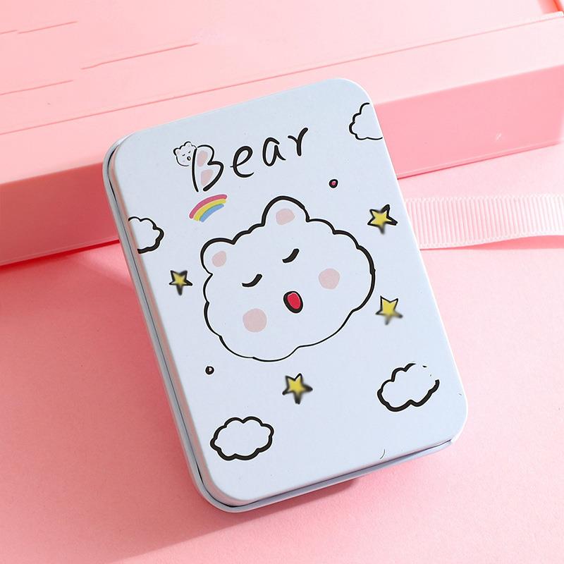 Прямоугольная коробка для хранения Печатная коробка для конфет Почтовая открытка Маленькая жестяная коробка Жестяная коробка для хранения Коробка для хранения Сладкая Милая Креативная Мультяшная белый