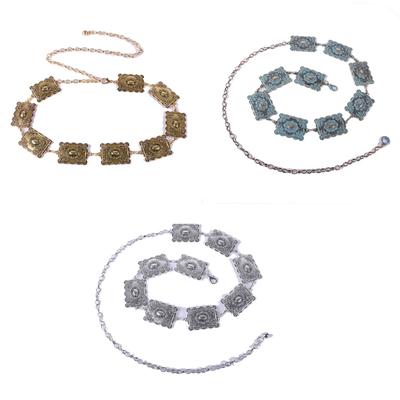 Vintage Carved Chain Belt Waist Chain for Women Western Waist Decorative Chain Body Chain Hip Chain Waist Decoration