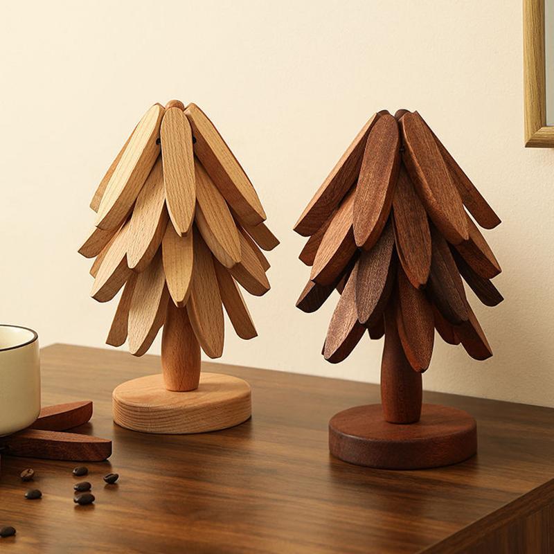 Baumdesign Ständer Holz Untersetzer Dekorativ Hitzebeständig Tischmatte Untersetzer Holz Platzsets Heißer Topf