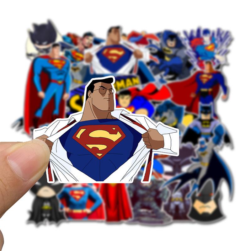 45PCS Stickers Anime Batman Sticker Decals DIY Skateboard Car Motorcycle Cool Superhero Sticker for Kids Toys