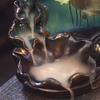Reverse Flow Incense Burner Ornament Home Indoor Zen Tea Ceremony Chinese Style Lotus Pattern Aromatherapy Stove Decoration, 1Pc