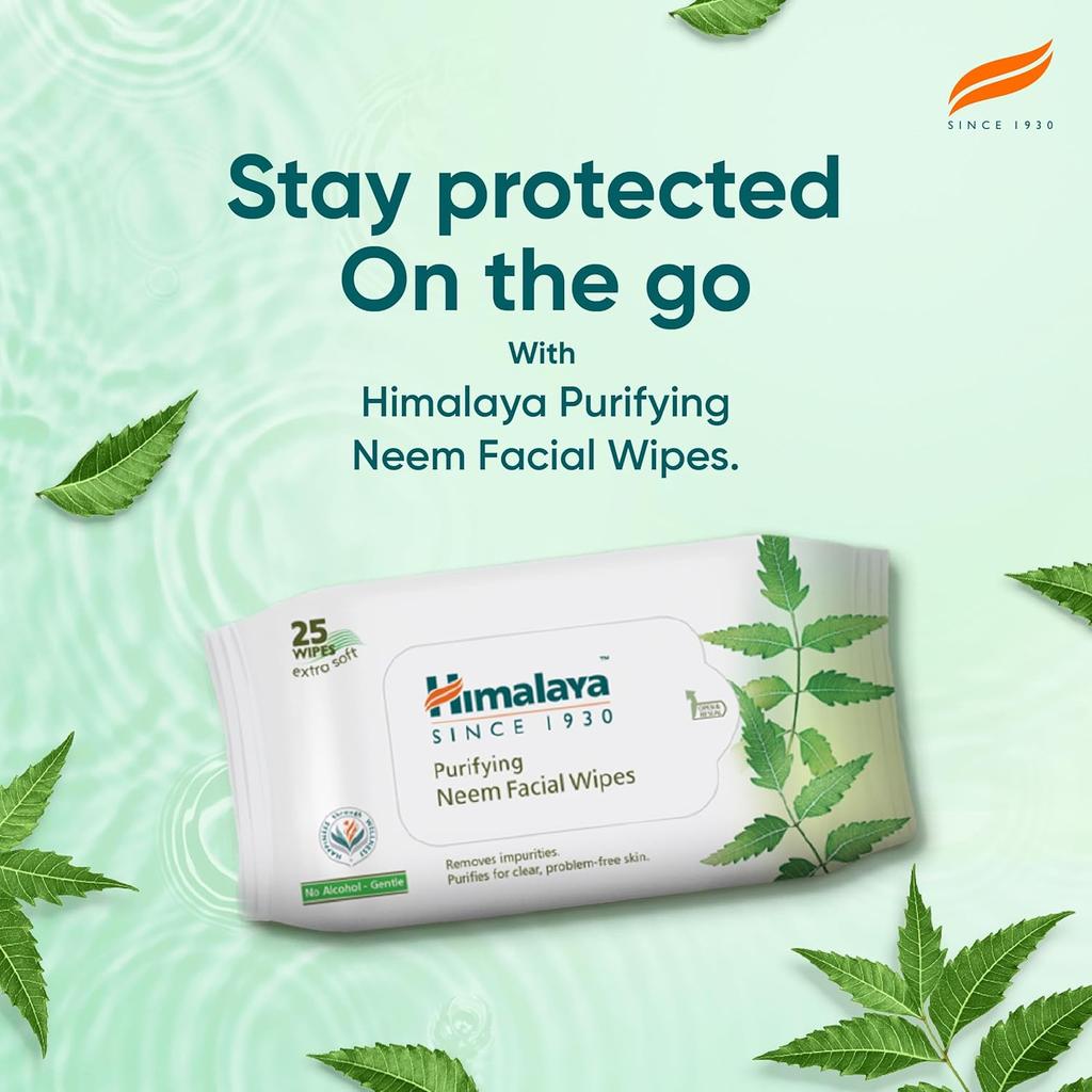 Himalaya Purifying Neem Facial Wipes, 25 Count