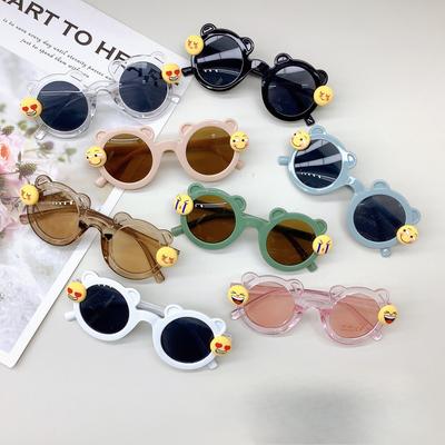 Moda Pc Urso Fofo Óculos de Sol Infantil Óculos de Sol para Bebê Óculos de Sol Masculinos e Femininos à Prova de UV em Forma de Coração