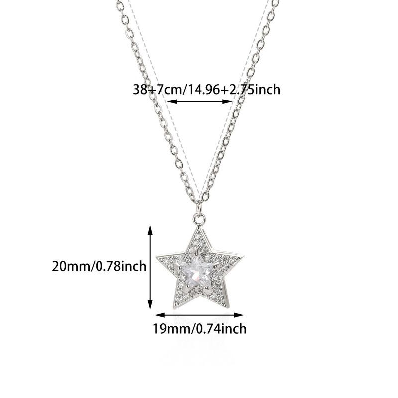 

High-end temperament light luxury full of zirconium stars gold-plated pendant necklace women s fashion five-pointed star collarbone chain new серебряный