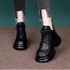 Nouvelles bottes Martin à plateforme épaisses rehaussantes automne rétro cuir souple à lacets style britannique bout rond bottes fines