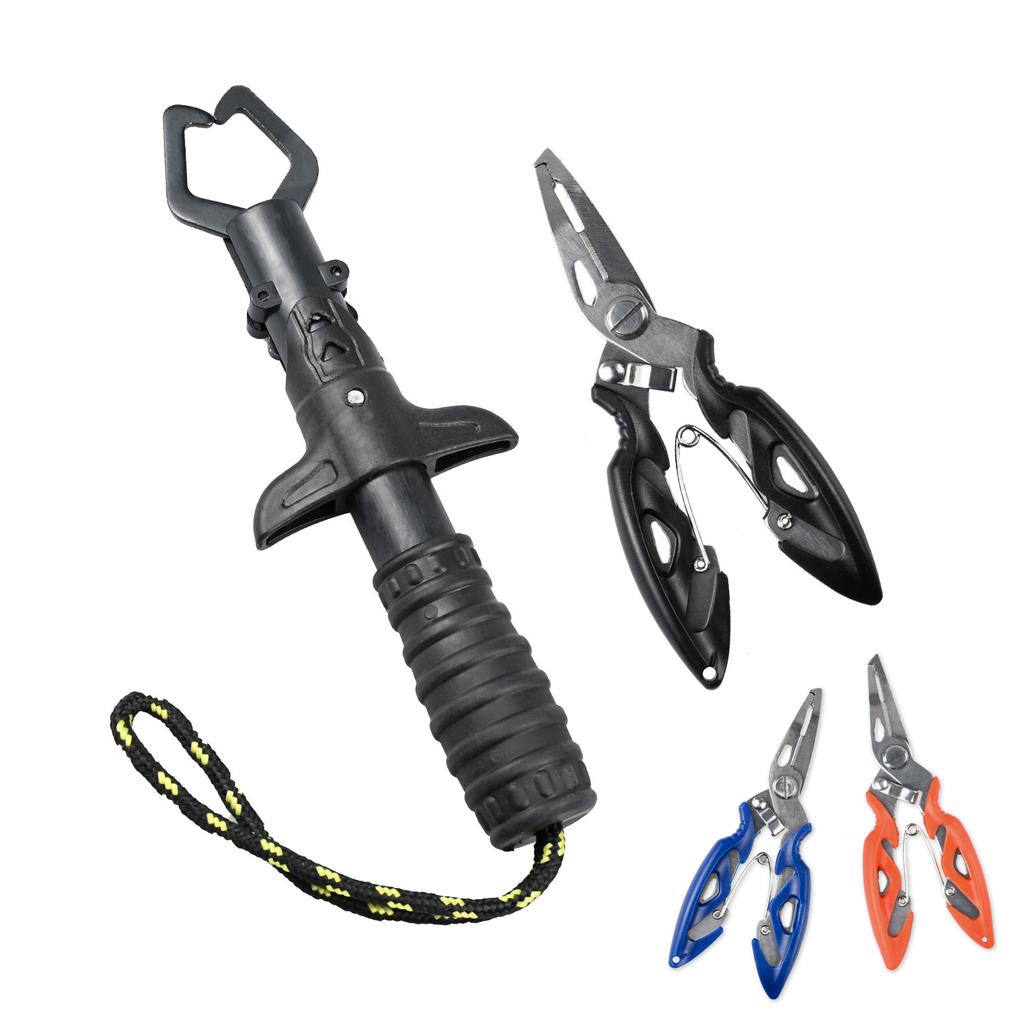 Fishing Pliers Tool Set - Metal Fish Lip Gripper with Stainless Steel Fishing Pliers, Essential Tools for Freshwater Fishing