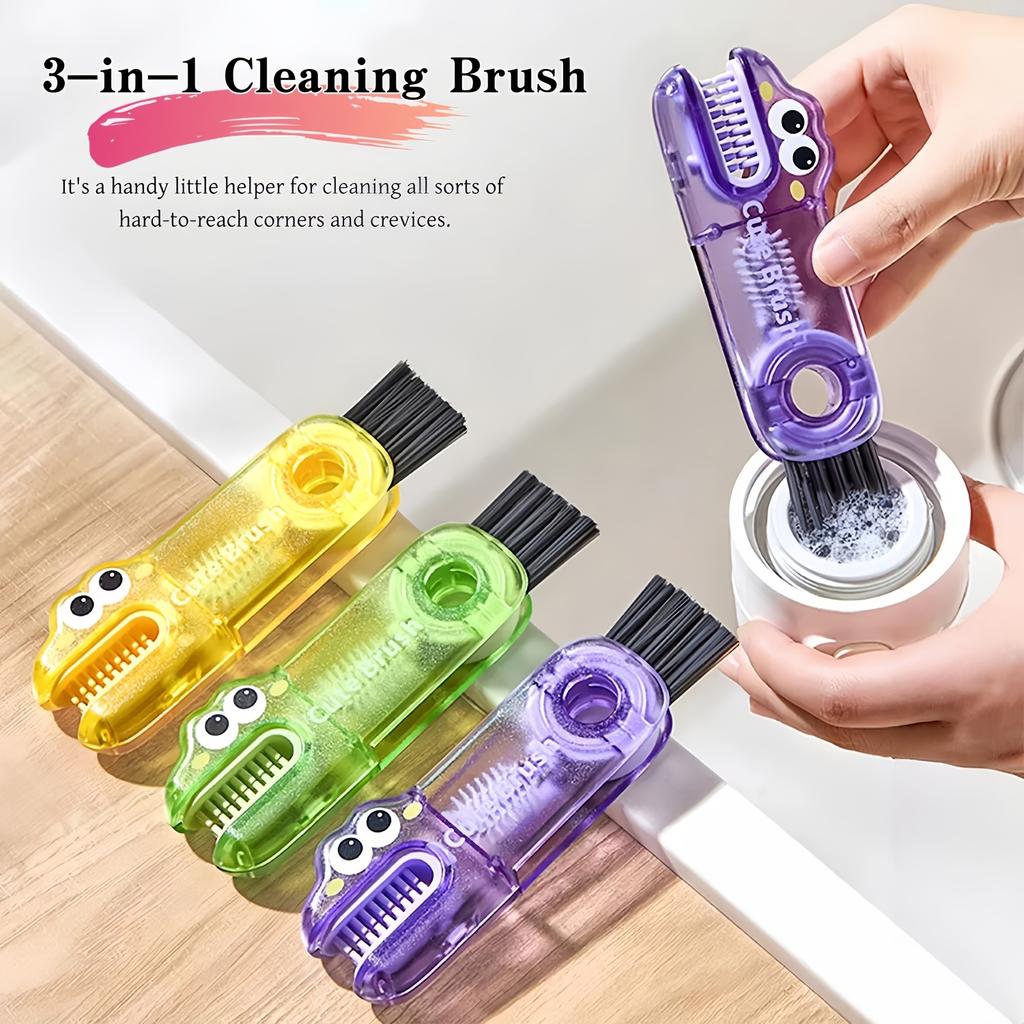 3-In-1 Cup Lid Cleaning Brush,Multi-Functional Brush for Tumbler Lids, Water Bottle Caps And Cups