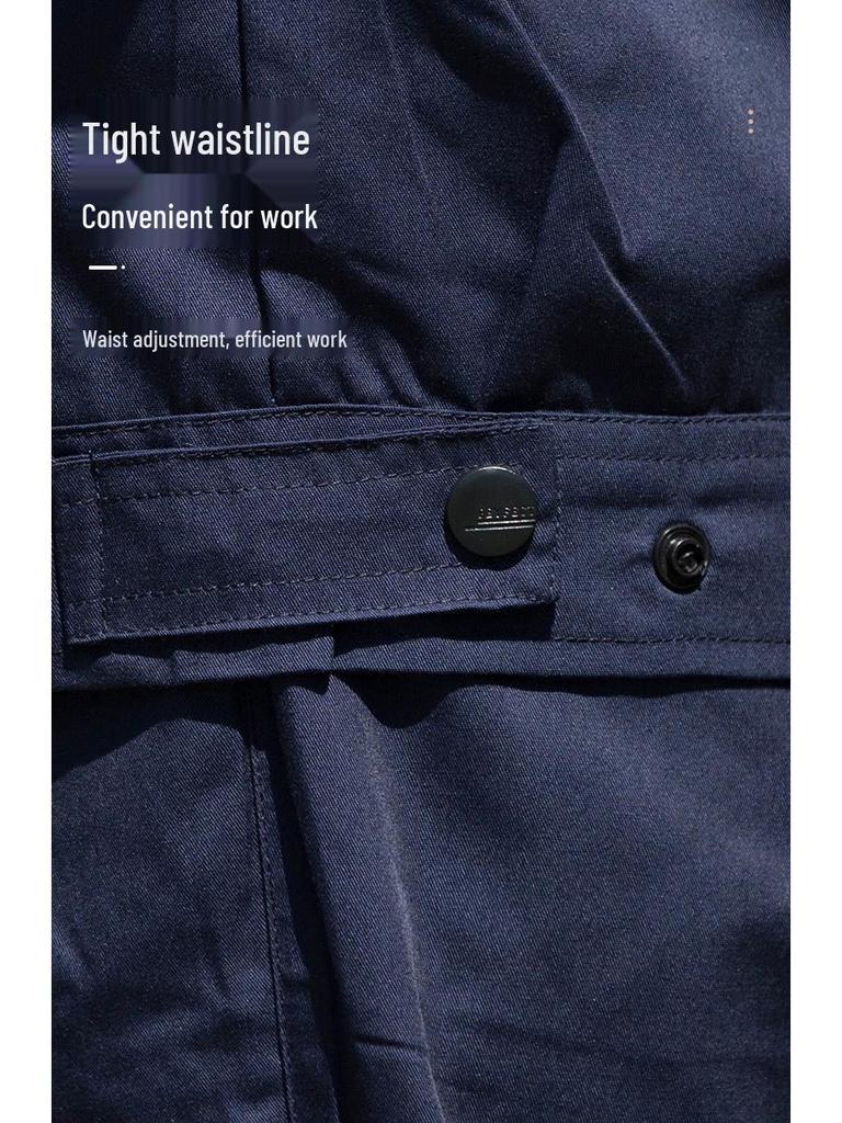 Summer Workwear Set: Men's & Women's Short Sleeve, Breathable, Thin Overalls with Large Pockets for Auto Repair & Labor Protection