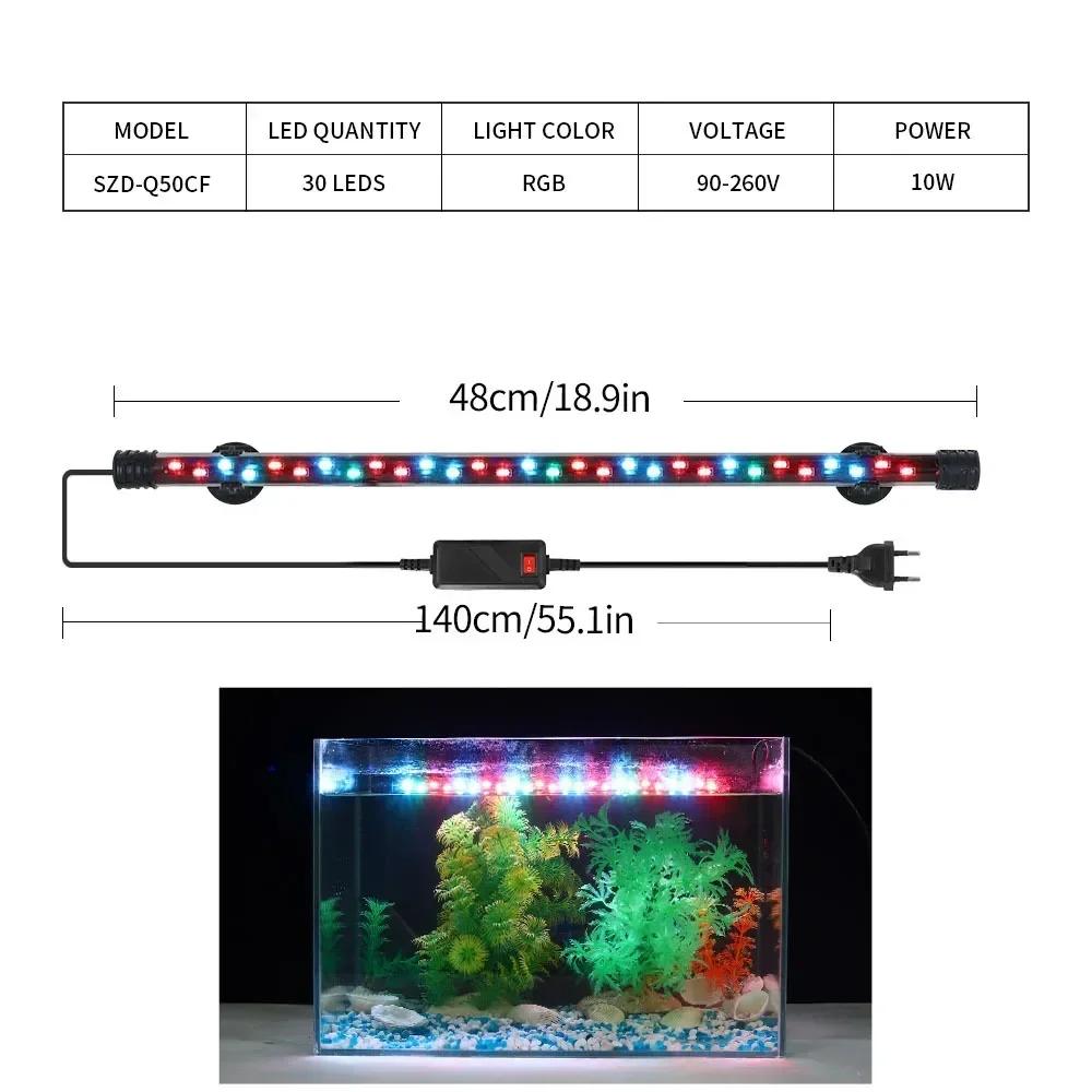 Luz LED Impermeable para Acuario Lámpara de Crecimiento para Plantas Iluminación Subacuática para Pecera Para Accesorios de Decoración de Acuarios 90-260V