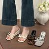 Niche Flip-flops Shoes Women's Shoes Fashion Outer Wear Summer Flat-bottomed French Small Sandals Leopard Print Sandals